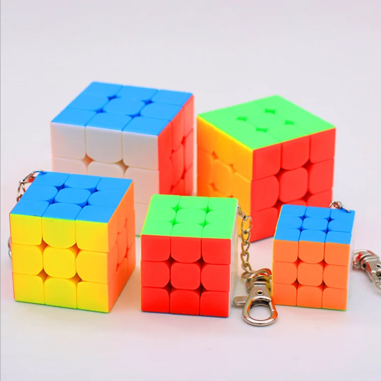 MoYu MoFangJiaoShi мини 5 шт./лот Подарочная коробка Ключ Пряжка 3x3x3 Stickerless цветной брелок волшебный куб класс