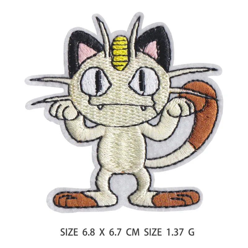 Pokemon Cloth Patch Pikachu Clothes Stickers Sew on Embroidery Patches Applique Iron on Clothing Cartoon DIY Garment Decor — view 5