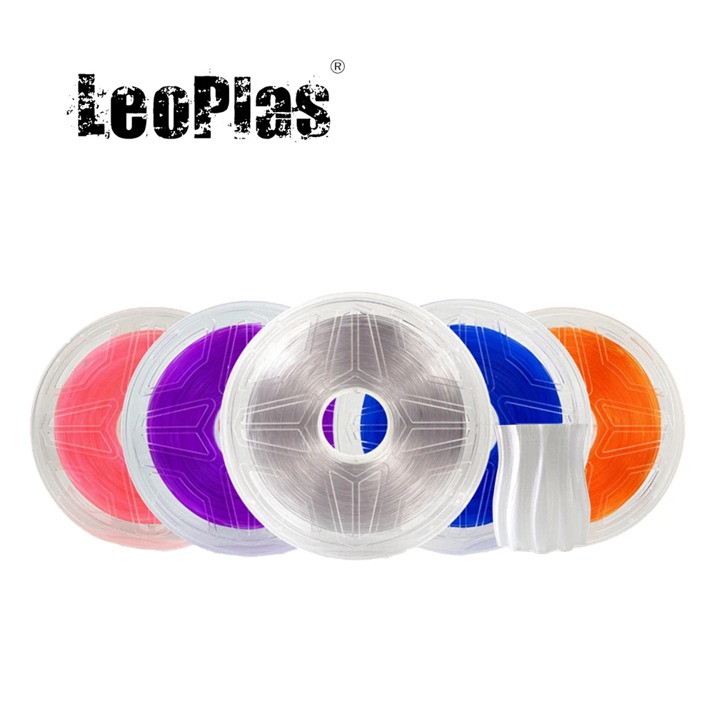 LeoPlas Clear PETG Filament Transparent 1.75mm 1kg For 3D Printer Pen Consumables Printing Supplies Plastic Material