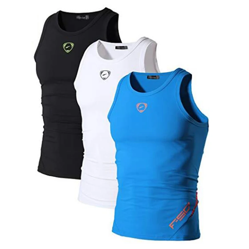 Jeansian 3 Pack Sport Tank Tops Tanktops Sleeveless Shirts Running Grym Workout Fitness Slim Compression LSL3306