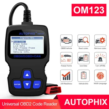 

AUTOPHIX OM123 OBD2 scanner OBDII Code Reader Car DiagnosticTool Code Reader Obdii Scan Tool PK ELM327 v1.5