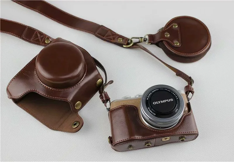Чехол для камеры из искусственной кожи для Olympus E-PL9 EPL9 PL9, защитный чехол с плечевым ремнем и мини-Чехол