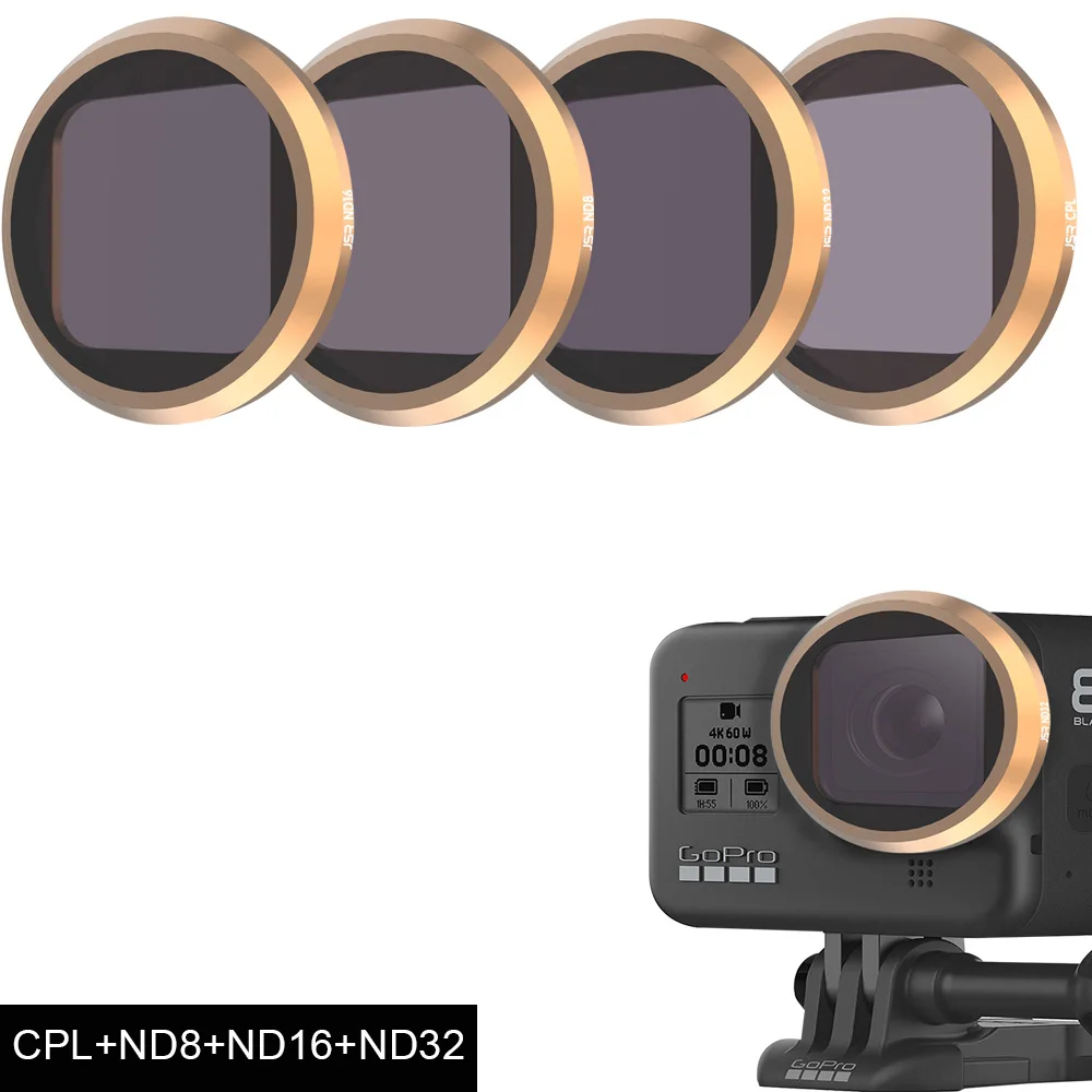 Для Gopro Hero 8 Черные аксессуары фильтр CPL+ ND8+ ND16+ ND32 Фильтр Защитный нейтральной плотности для Go Pro Hero8 экшн-камеры
