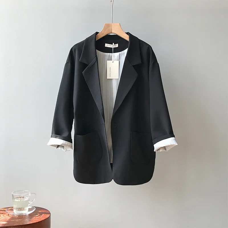 90% OFF Women Blazer Black Suit Female Bleizer Mujer 2019 Fashion Korean Casual Loose Suit Long Sleeve Women Clothes Solid Color Coat