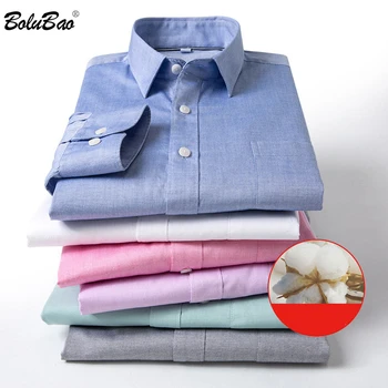 

BOLUBAO Men's Casual Solid Shirt Men Twill Party Tuxedo Shirts Male Street British Style Long Sleeve Shirts Tops