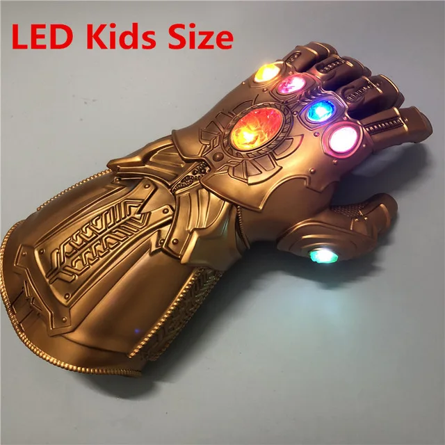 Kids LED Light Marvel, Мстители, эндшпиль, супергерой, танос, бесконечность, рукавицы, косплей, перчатки, Мстители, светодиодный, перчатки для детей, взрослых, оснастки, варежки, игрушка, Новинка - Цвет: Kids LED Light