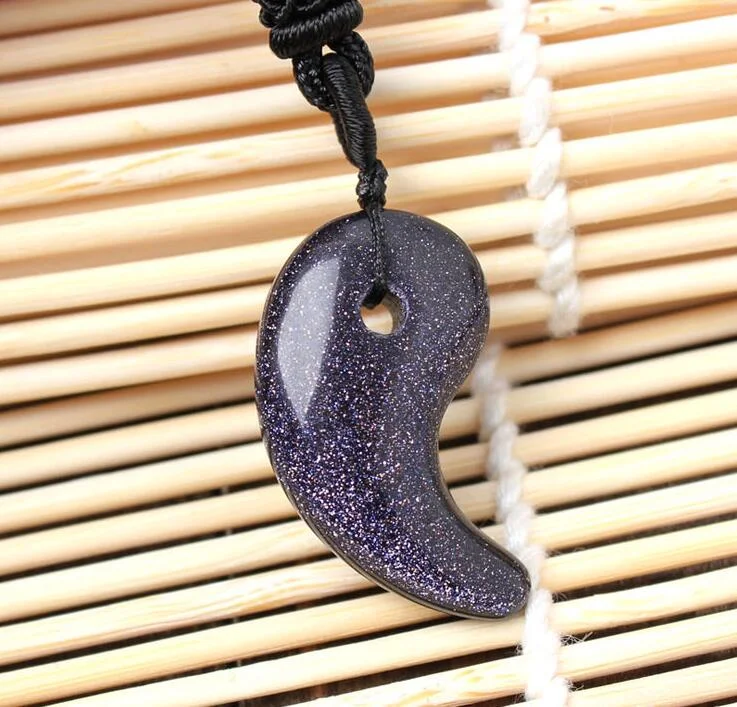 Magatama pendant&necklace, obsidian, energy crystal pendants, ethnic characteristics necklace gifts 4