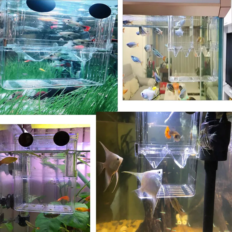 Aquarium Breeder Box for Fish Tank Hatching Incubator Isolation Acrylic 4 Rooms High Clear Fish Breeding Boxes Durable Tank fish breeding box