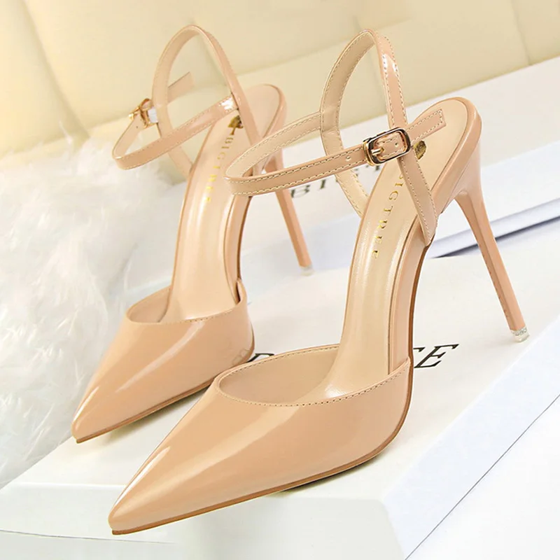 Heels Shoes Patent Leather Woman Pumps 