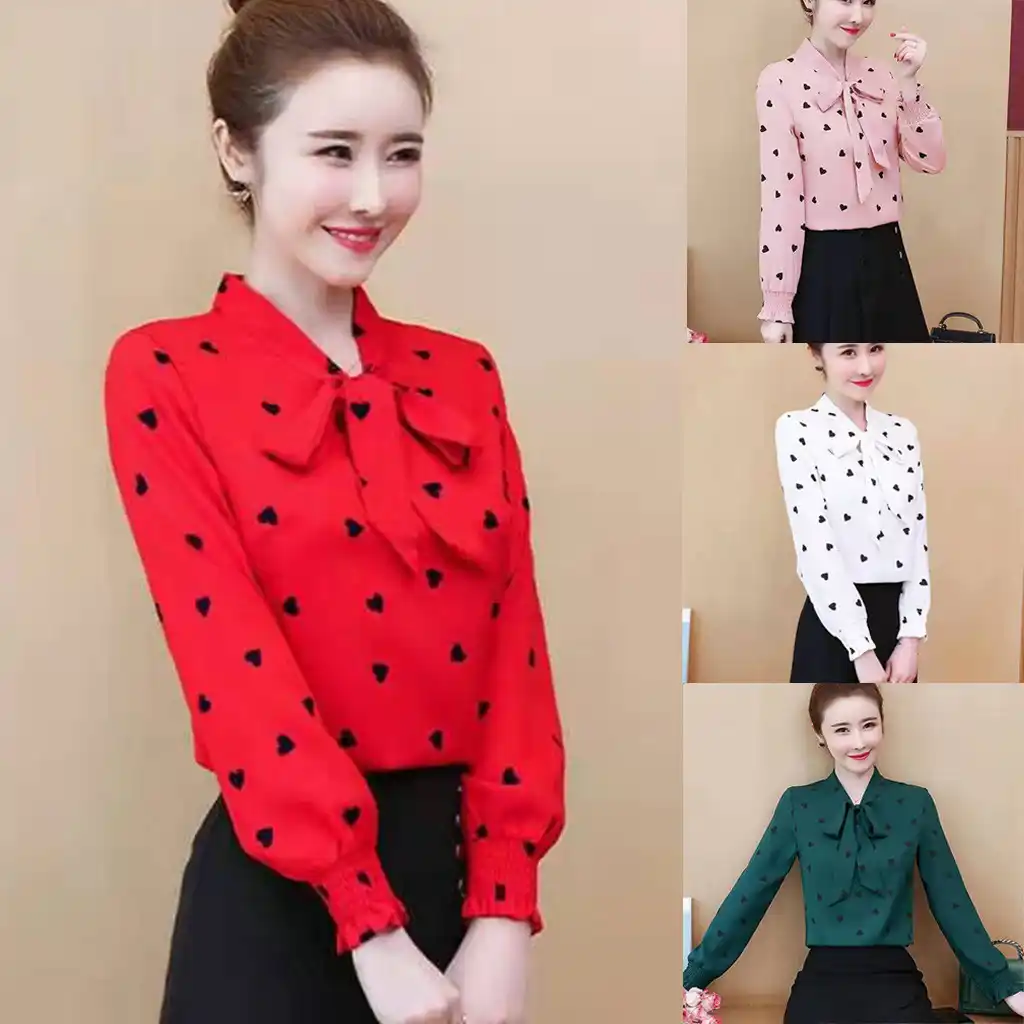 chiffon blouse with bow