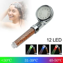 Shower Head Water-saving Rainfall Anion Led Bathroom 3colors Changes Spa Douche Shower Head High-pressure Bathroom Accessories