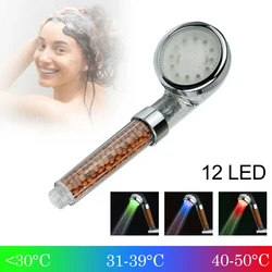 Shower Head Water-saving Rainfall Anion Led Bathroom 3colors Changes Spa Douche Shower Head High-pressure Bathroom Accessories