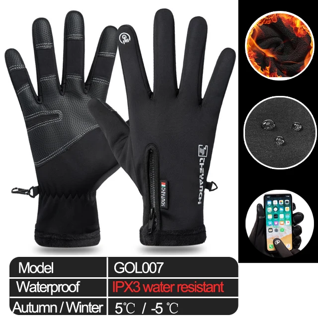 Winter Handschuhe Warm Wasserdicht Winddicht Touch Screen für Motor Fahrrad 5Gr. 