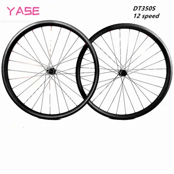 

NEW 12 speed 27.5er carbon wheelset 27x25mm Tubeless XC Race Hookless MTB Wheels thru axle/boost hubs DT350S carbon disc wheel