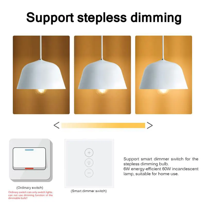 Wifi настенный сенсорный светильник Smart Dimmer Switch 400 Вт 1 банда стандарт