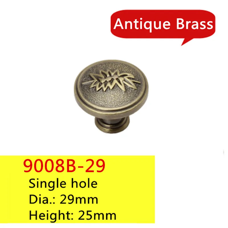 Single Antique Brass Кухонная антикварная бронзовая фурнитура Ручка шкафа тянет Европейская ручка красная медная ручка ящика дверные ручки - Цвет: Single Antique Brass
