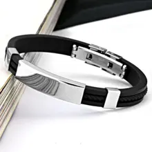 Корейский черный браслет из нержавеющей стали для мужчин и женщин на каждый день, мужской серебряный браслет с магнитными застежками, модный очаровательный браслет, ювелирные изделия для здоровья