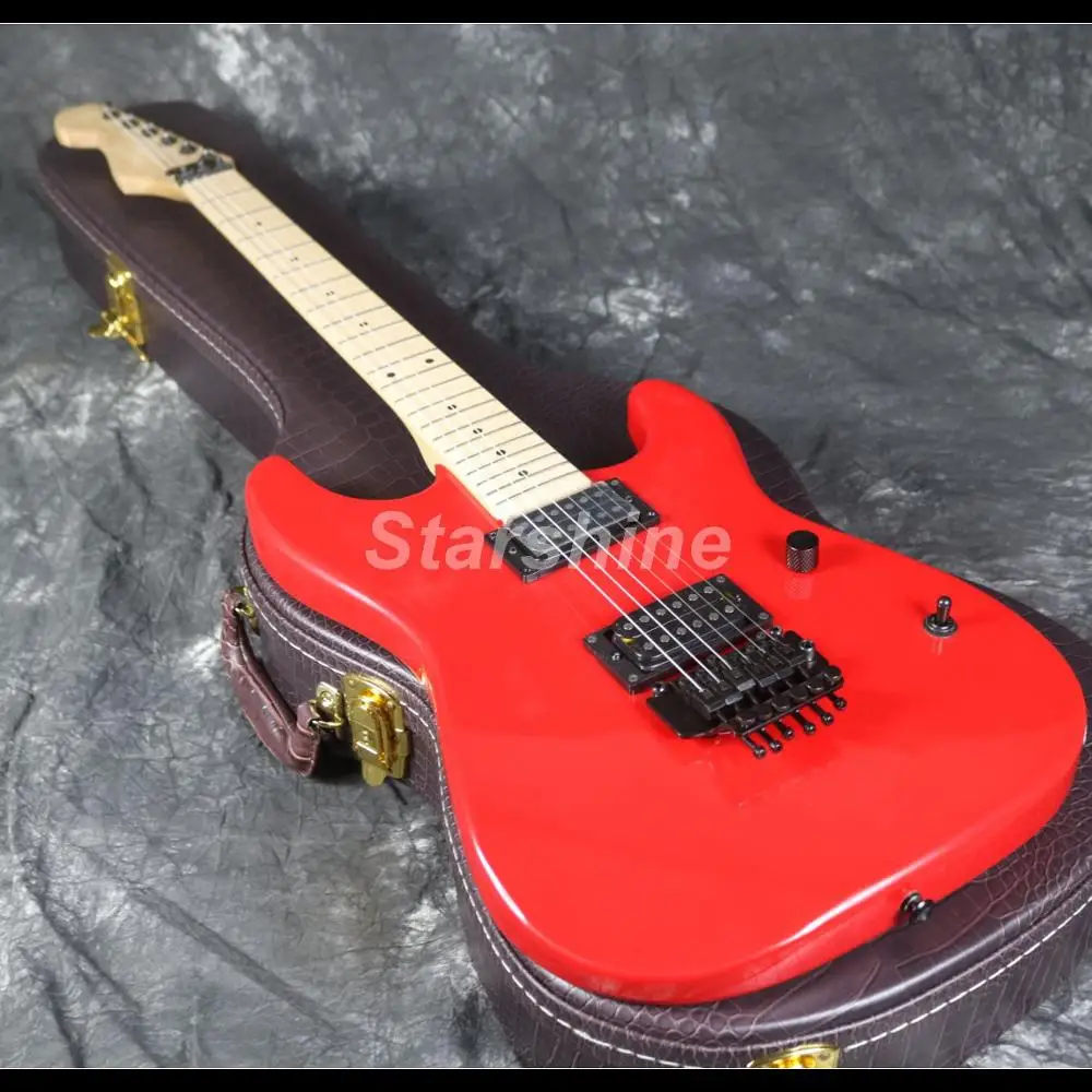 

2019 Hot Sell Reverse Standard Electric Guitar Z-WS5 FR Bridge Red Color Maple Neck