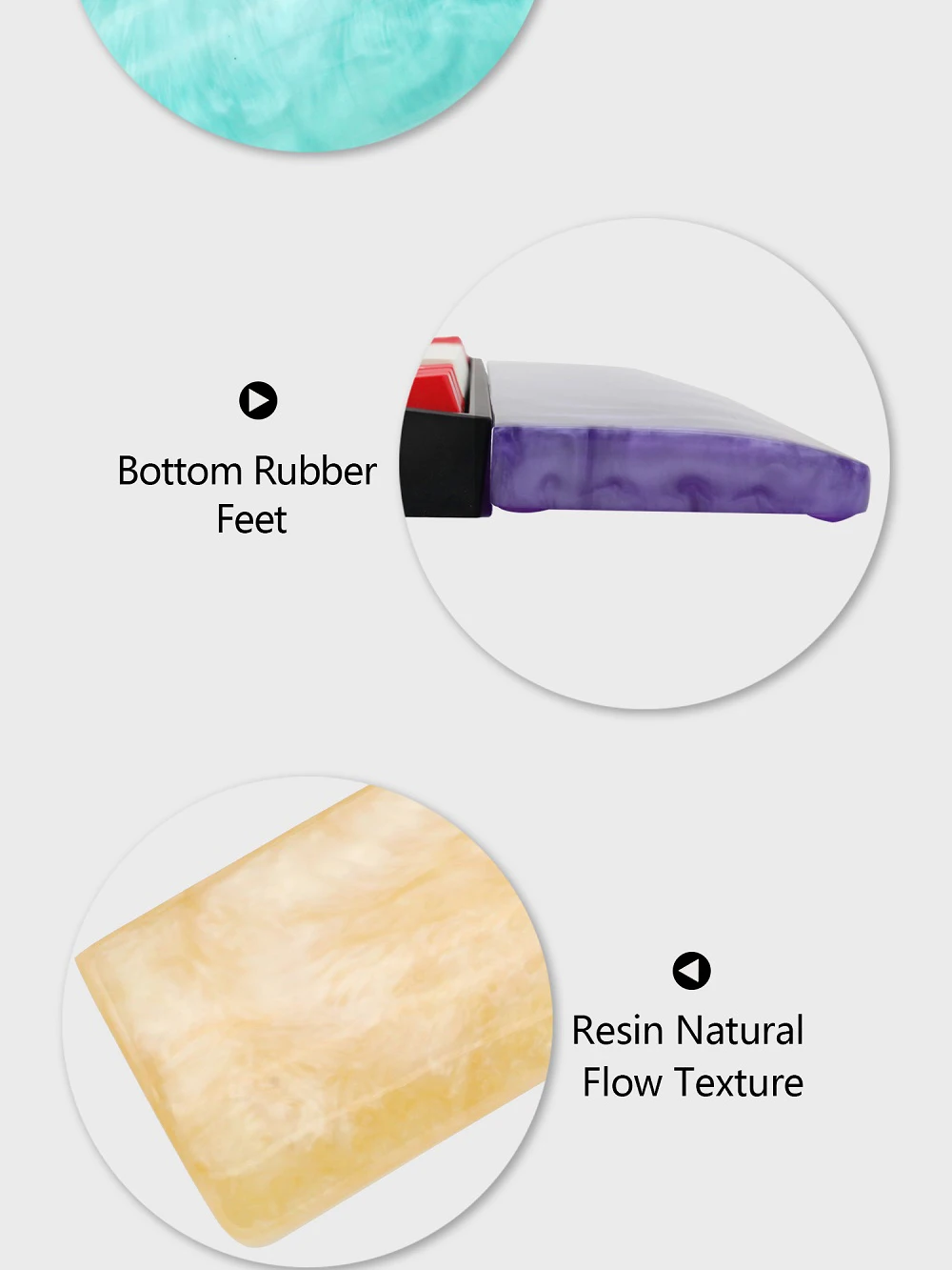 LOOP-Resina Wrist Rest com pés de borracha