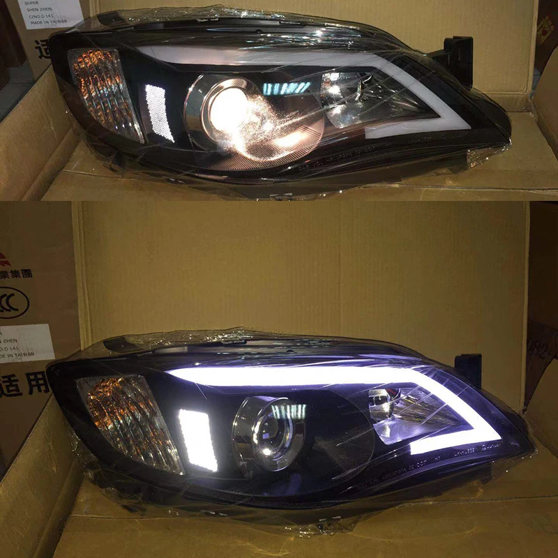 2 шт. для Subaru Impreza WRX светодиодный головной светильник передние 2009 2010 2011 2012 с дневным ходовым светильник