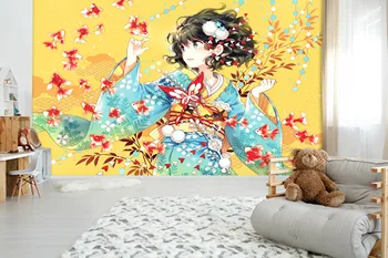 

[Self-Adhesive] 3D Anime Kimono Girl 605 Japan Anime Wall Paper mural Wall Print Decal Wall Murals Belly
