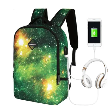 

CH1505-D4 New Fashion Women and Man Bag USB Star Student Bag Multifunctional Headphones Rechargeable Business Travel Backpack