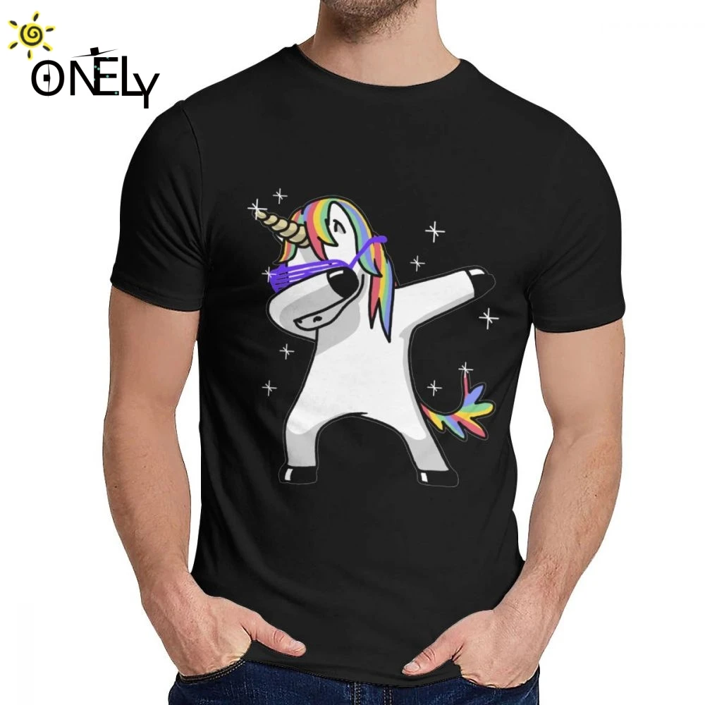 

Soft Dabbing Unicorn Shirt Dab Hip Hop Funny Magic T-shirt Man's 2019 New Young Style O-neck Top Tee