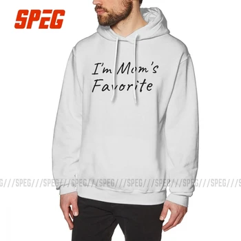 

Man Hooded Sweatshirt I'm Mom's Favorite Cotton White Simple Funny Hoodies Gift Idea Cute Hoodie Shirt