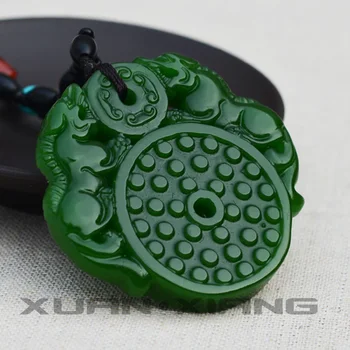 

DROP SHIPPING NEW MEN JADES NECKLACE PENDANT NATURAL GREEN PIXIU PEACE BUCKLE PENDANTS GIFT FOR MEN FASHION JEWERLY