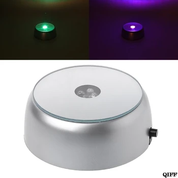 

4-LED Round Luminous Base Laser Light Stand Holder For Cocktail Crystal Glass Transparent Objects Display