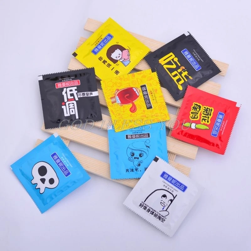 10 шт портативный мультфильм презерватив форма влажные салфетки индивидуально обернутые алоэ эссенция случайный цвет