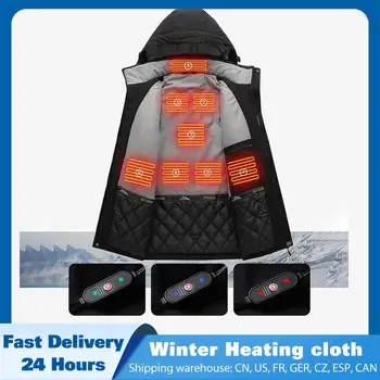 

High Quatity Outdoor Couple Electric Heated Vest USB Charging Heating Vest Winter Thermal Hiking Warm Hunting Heated Jacket Coat