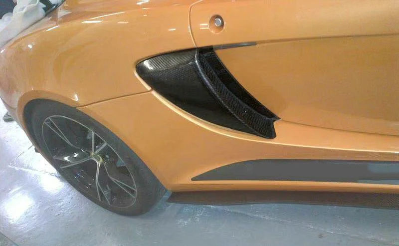 Для 04-11 Lotus Exige S3 Elise OEM Стиль углеродного волокна Сторона Совок глянцевая отделка крыло вентиляционное отверстие волокна Drift воздуховод крышка комплект