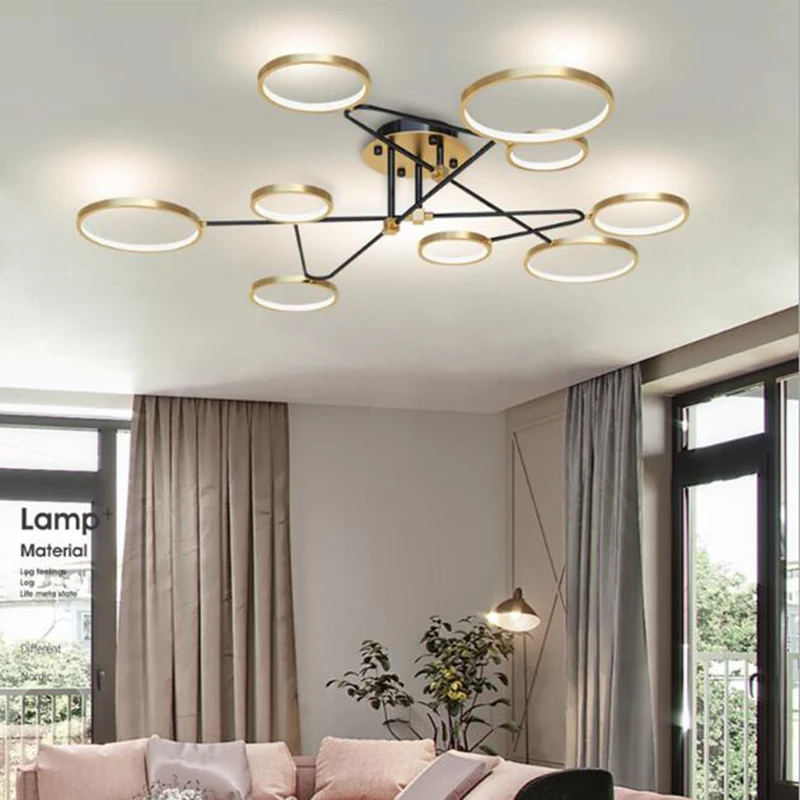 Modern LED Chandeliers Lighting 90W Kitchen Lamps Black Lampshade For Restaurant Living Dining Room Bedroom Fixtures Lights | Лампы и