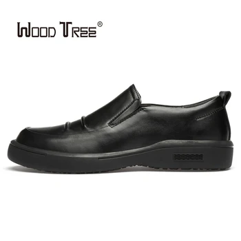 

2020 WOODTREE New Male Dress Shoes Fashional Men Business Breathable Cow Leather Toe Men Casual Shoes Leather Shoes