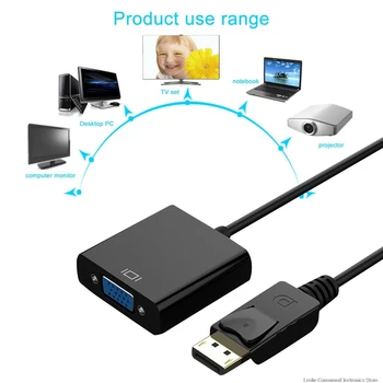 

1080P DisplayPort to VGA Adapter DP Male to VGA Female Adapter Display port Cable Converter For Projector TV Macbook Air Hot