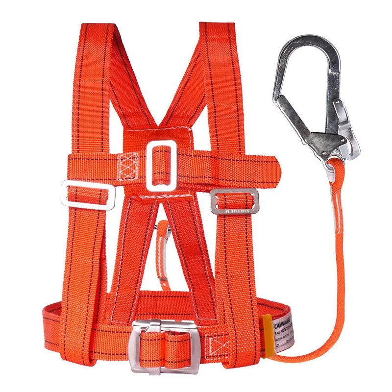 

Aerial Work Safety Belt Outdoor Construction Lanyard Protective Survival Fall Belt with Hook Rope Fall Protection