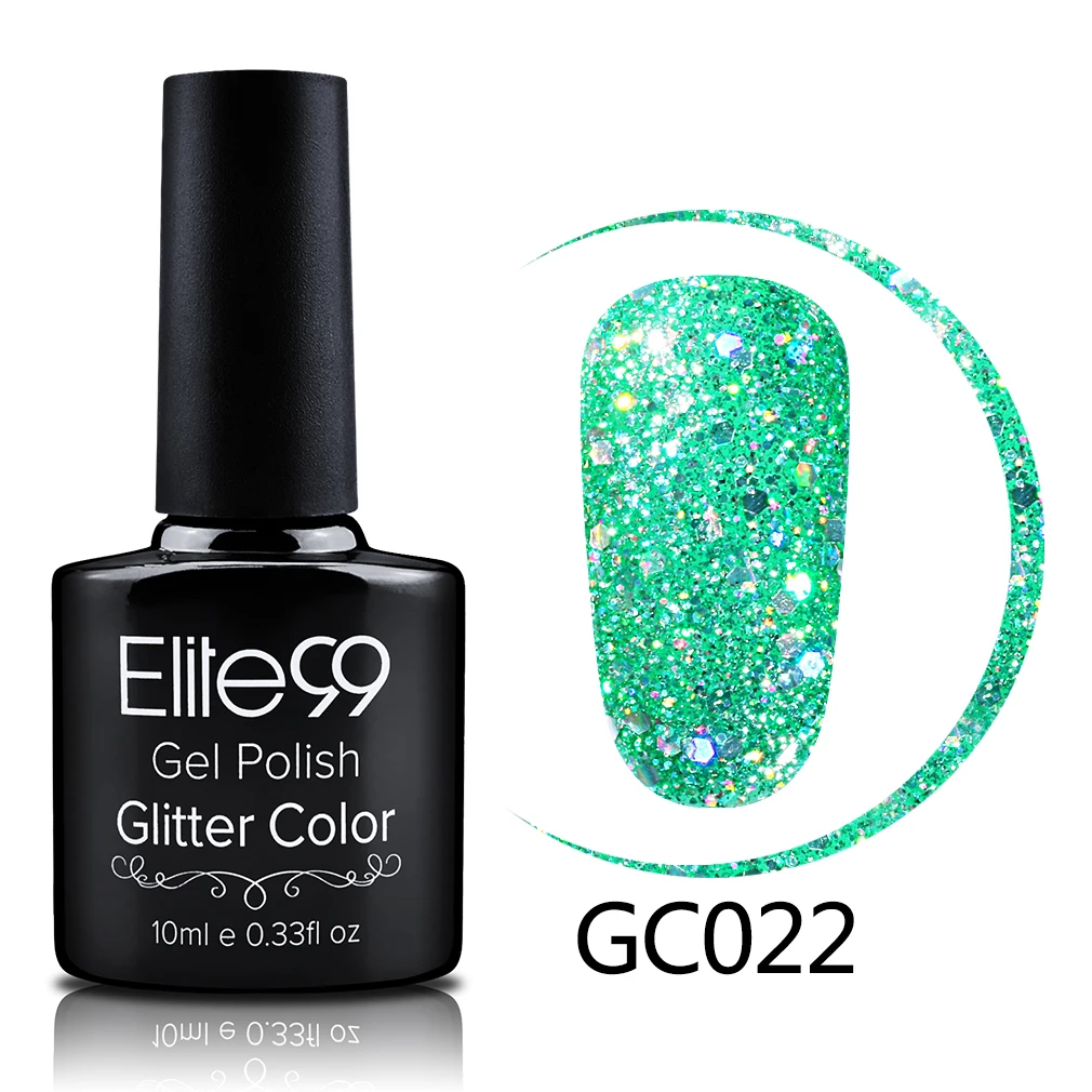 GC022 Elite99 10 мл Блестящий Перманентный лак для ногтей легко замачивается верхнее Базовое покрытие Гель-лак УФ светодиодная лампа машина Гибридный гвоздь лак - Цвет: GC022
