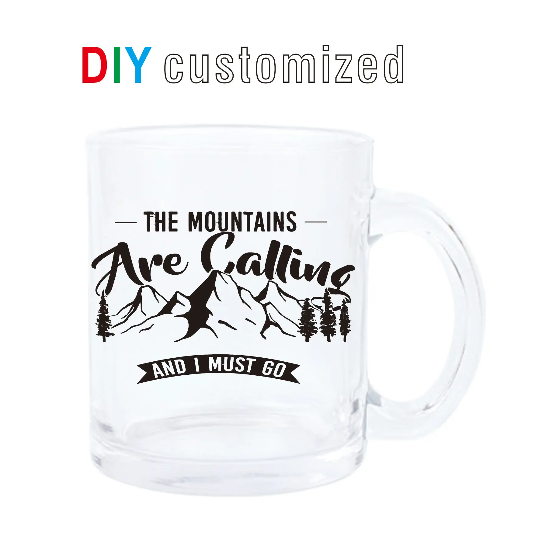 Personalized 11oz Glass Mug – Customizable Coffee Cup with Printed Design