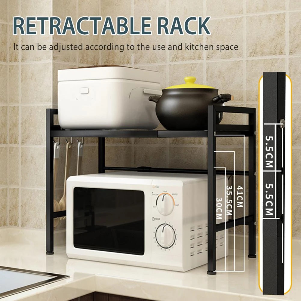 Versenkbare Mikrowelle Rack 2 Schichten Küche Mikrowelle Platzsparende Rack  Regal Metall Multi Funktion Stehen Für Reis Kochen - AliExpress Home  Improvement