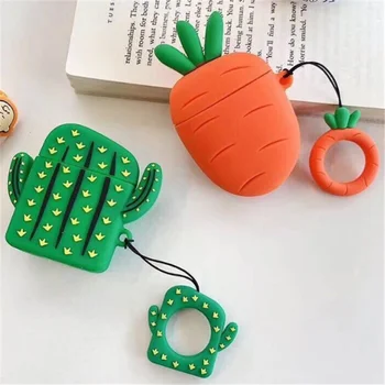 

Fruits Silicone Earphone Charging Case Wireless Bluetooth Headset Case Cover For Earphones Box For Airpods 1 2 Protective Case
