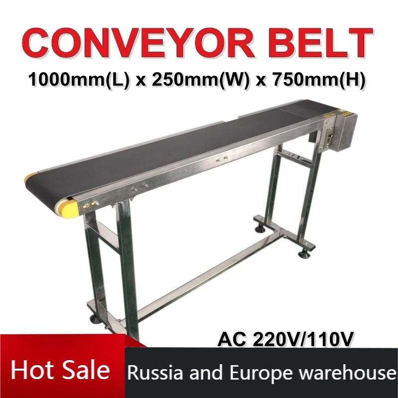 

1000mm Single Buffles Electric Conveyor Belt Machine Stainless Steel Mini Belt inkjet Conveyor Printer for Food Drinking Stiker