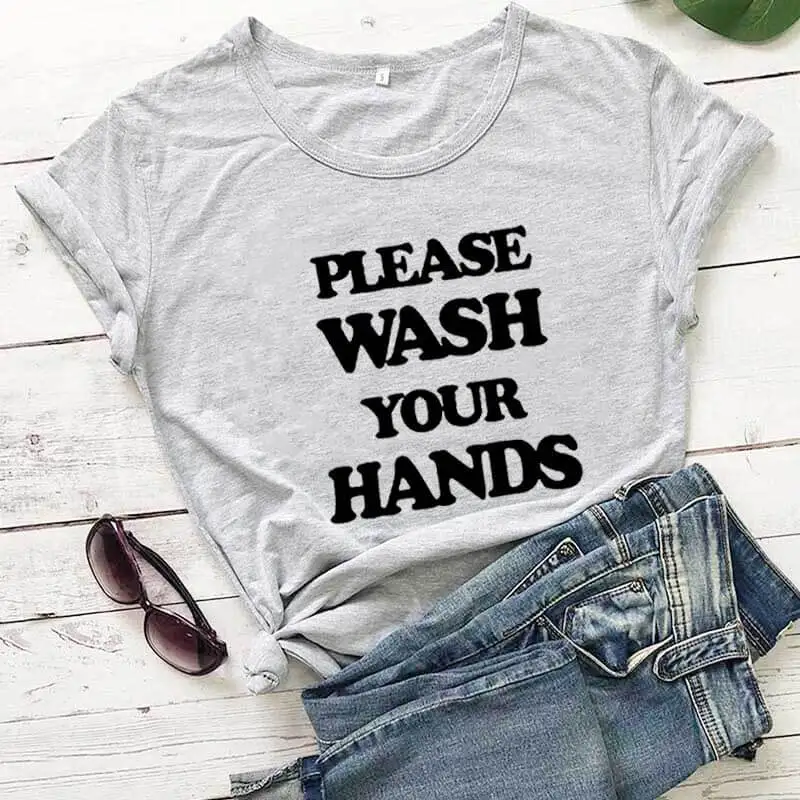 

Pease Wash your Hands Shirt Social Distancing shirts new arrival 2020 funny t shirt Quarantine Shirt Stay Home T Shirt