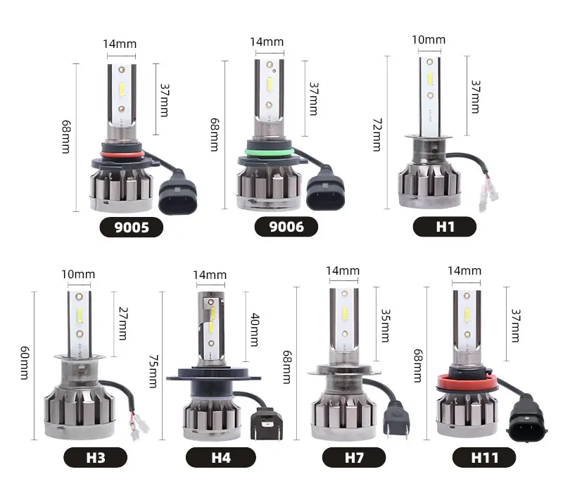 Лампы светодиодные для автомобильных фар 72 Вт 6500 лм 9005 к 9006|Передние LED-фары авто| |