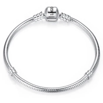 

Pandora Charm S925 Silver Bracelet Simple Fashion Basic Chain Bracelet Charm DIY Sterling Silver Snake Bone Chain Gift