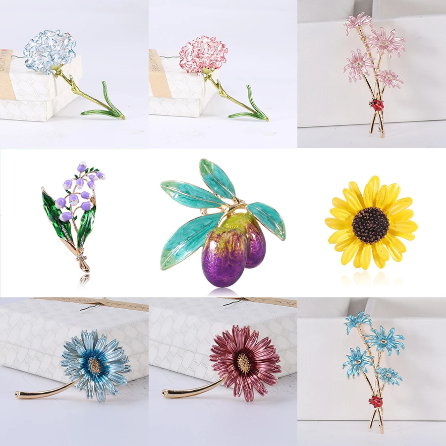

Bouquet Brooches pin Enamel Pins Gifts for Friends Party Brooch Badge Decorative Jewelry Custom Cute Metal Flowers Plants Dress