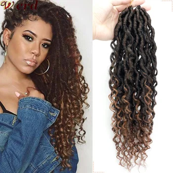

Werd 18 Inch Goddess Artificial Crochet Braid 20/Strand Synthetic Curly Crochet Wig Braided Into Braids