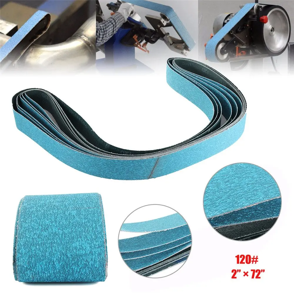 

6pcs 2X72 Inch 120 Grit Zirconia Sanding Belt Metal Working Grinding Polishing Sander Tool Abrasive Sanding Knife Sharpener Tool