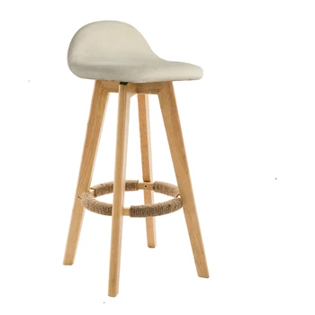 

Nordic bar chair solid wood back bar stool retro home high stool rotating modern minimalist front desk chair