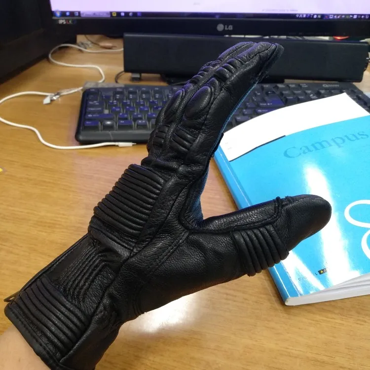 UBGLYBROS UBG53 distressed leather glove touchscreen blk 6